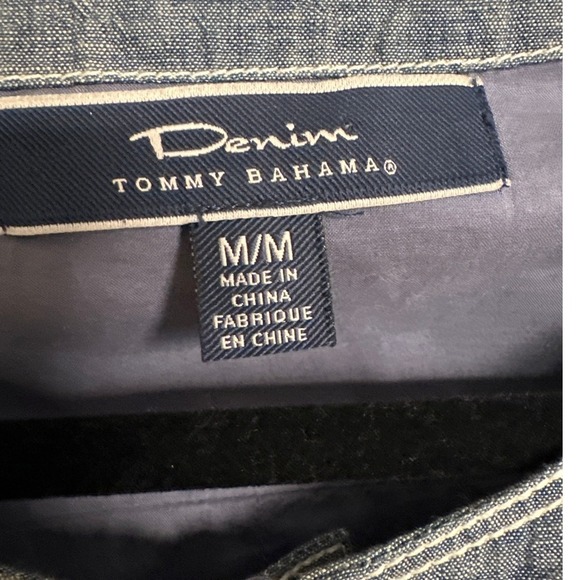 Tommy Bahama Denim Chambray Seamed Jacket Medium Women Zipper - Picture 2 of 6